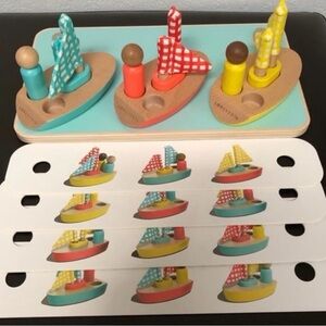 Lovevery Puzzle pattern match boats and cards set in excellent condition.